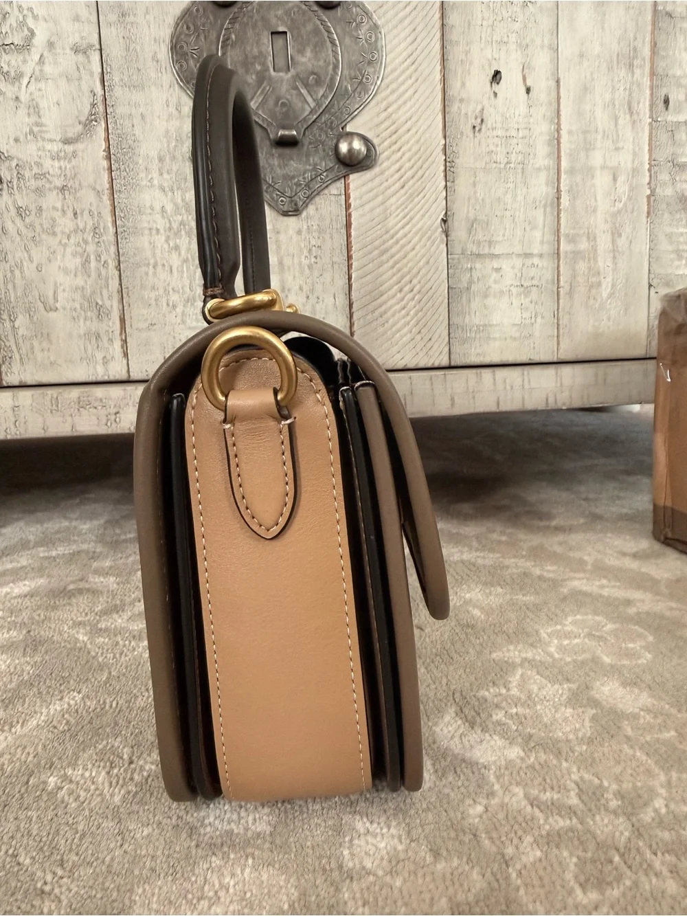 Coach ROGUE TOP HANDLE IN COLORBLOCK Dark Stone - Maylasia Release